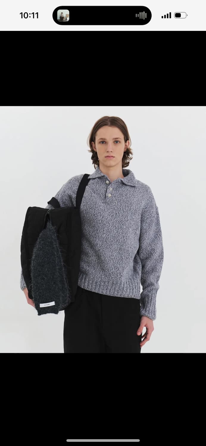 Winder MODIFIED WOOL POLO SWEATER  L 상품이미지3