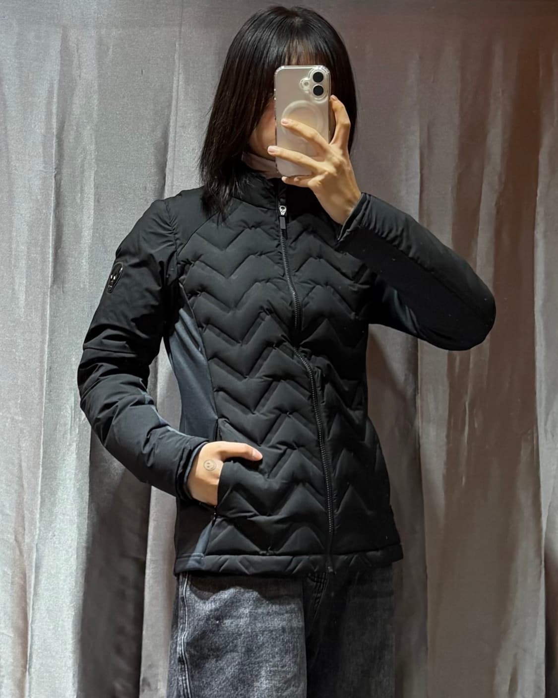 S 에드하디 우먼스 스컬로고 퀼팅 자켓 상품이미지1