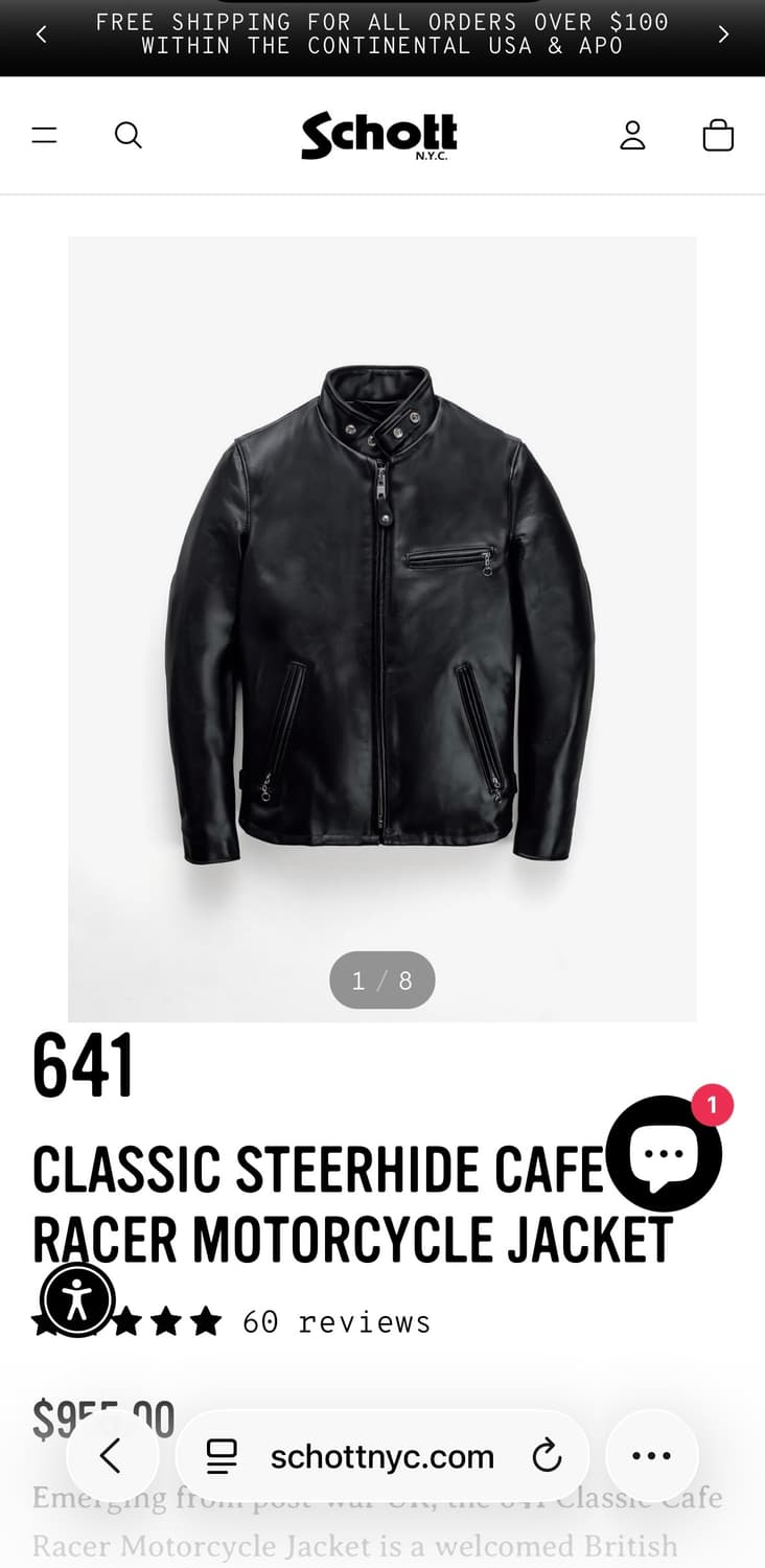 Schott 641 싱글라이더 42사이즈 상품이미지5