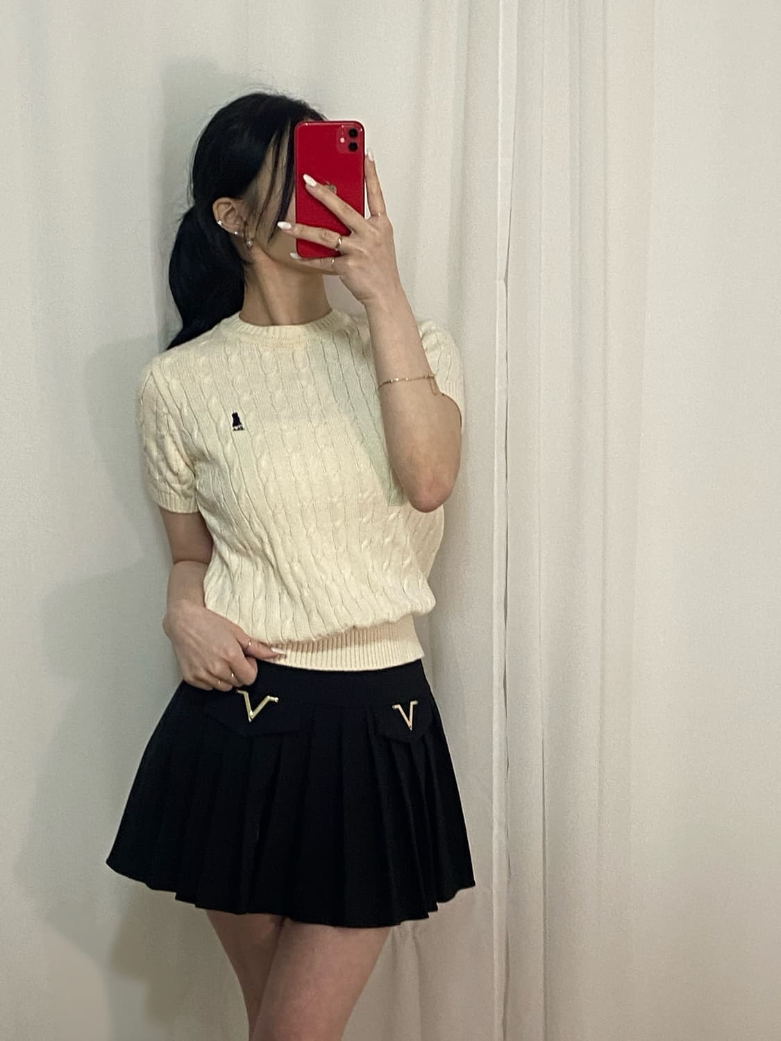 예일 꽈배기 반팔 니트
 상품이미지1