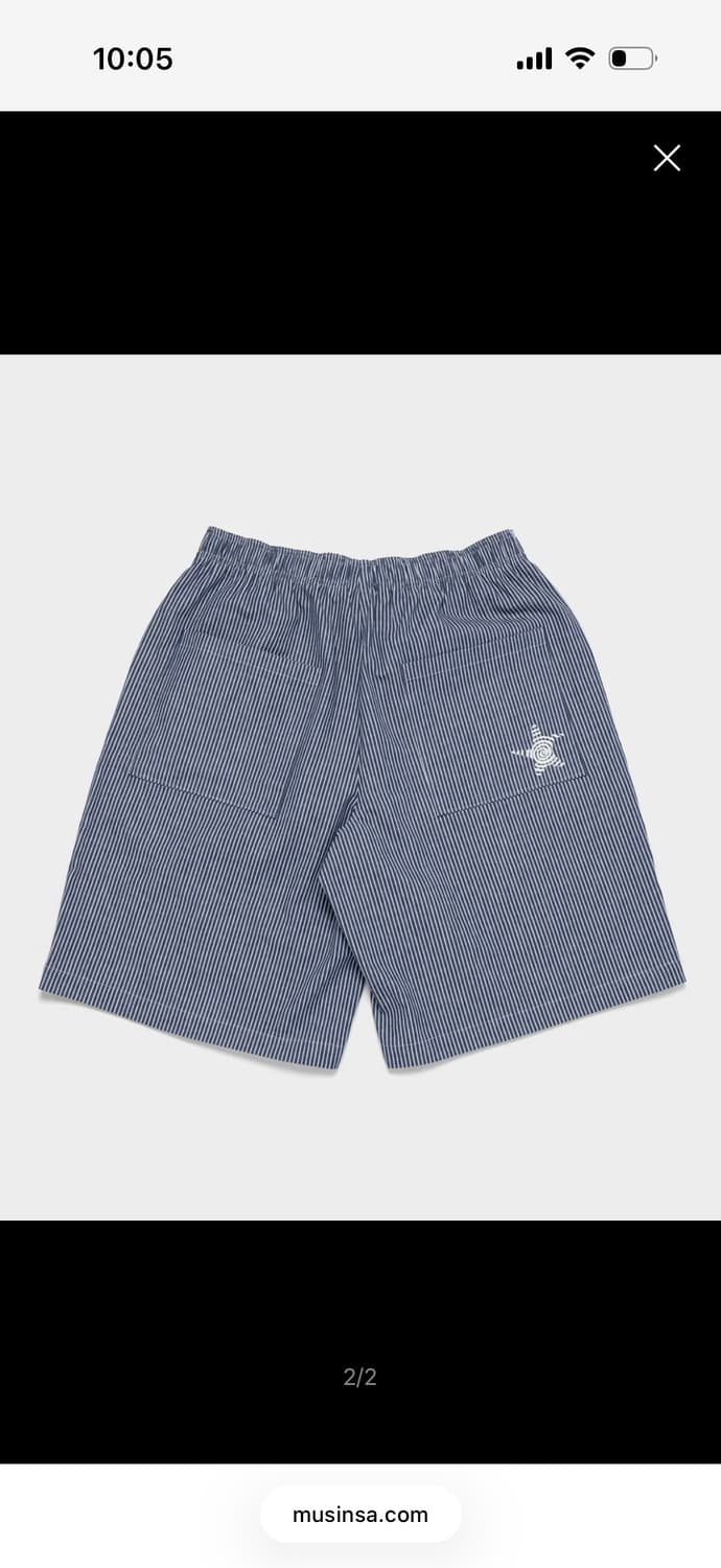웹하우스 스타 스트라이프 숏츠 데님 상품이미지2