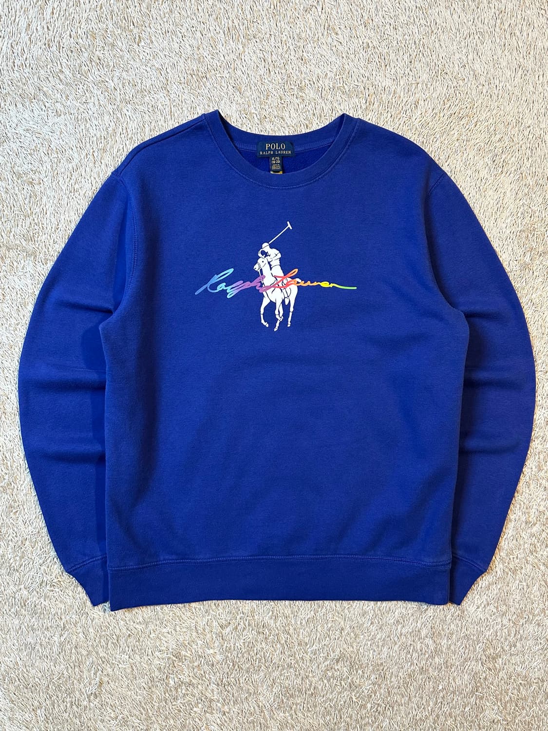 폴로 랄프로렌 신형 QR 보이즈 빅포니 로고 맨투맨 블루 상품이미지1