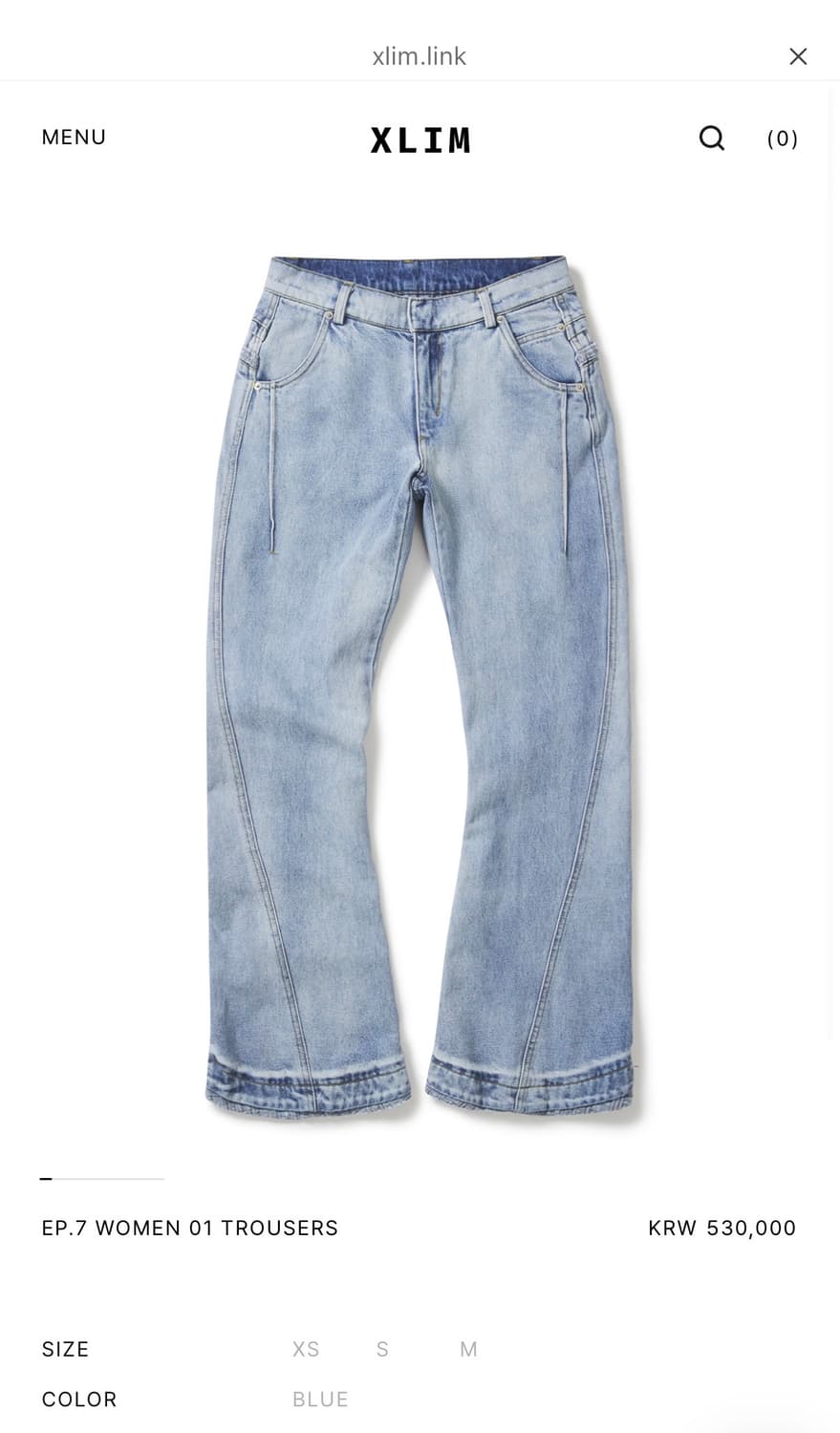 엑슬림 EP.7 WOMEN 01 TROUSERS 새상품 M 상품이미지1