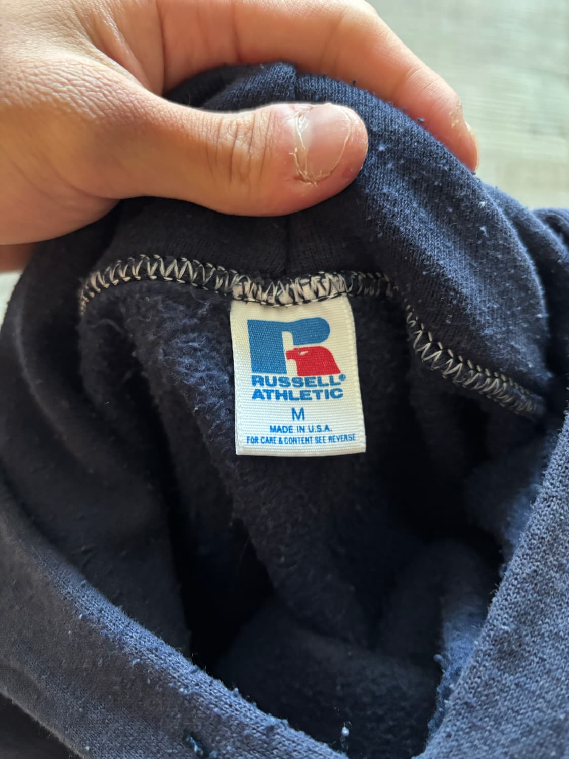 [M] 90s 러셀 후드티 스웻 블랭크 네이비 빈티지 상품이미지3