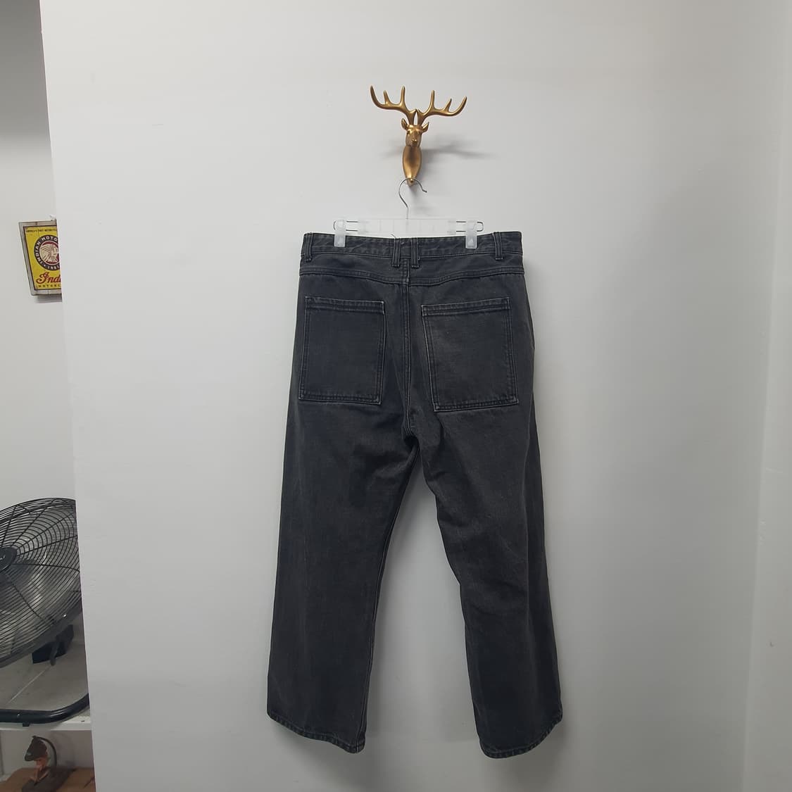 비슬로우 블랙 데님 퍼티그팬츠 상품이미지3