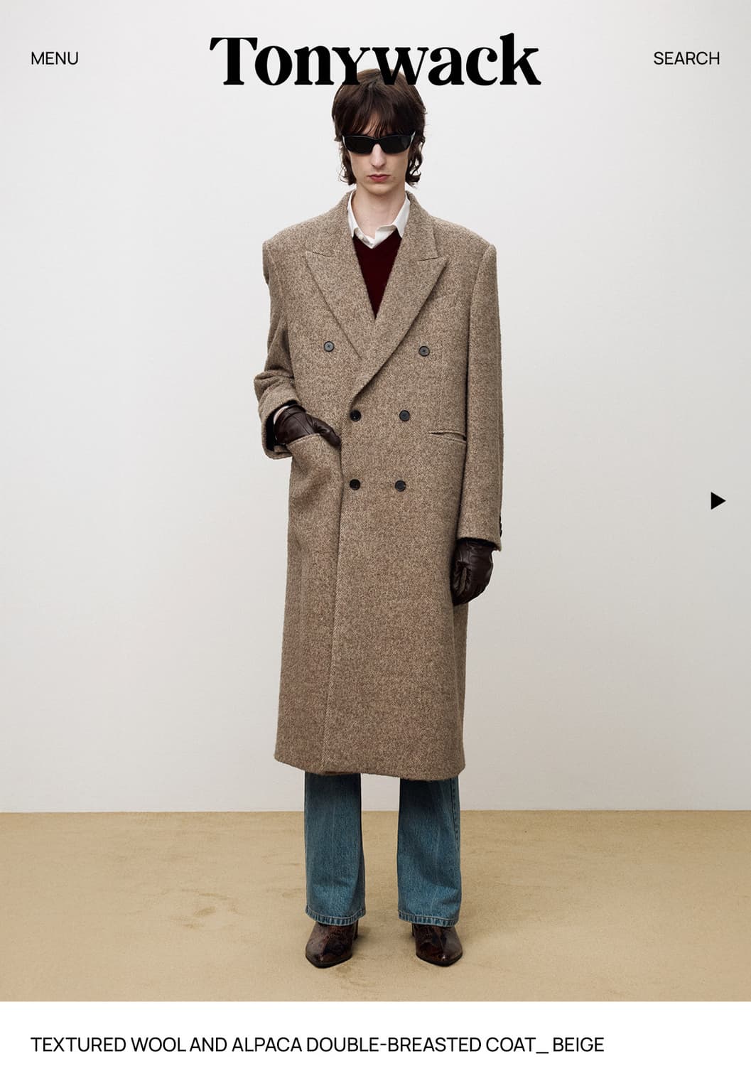 (M, 새제품 판매) 25fw 토니웩 알파카 더블 코트 베이지 상품이미지1