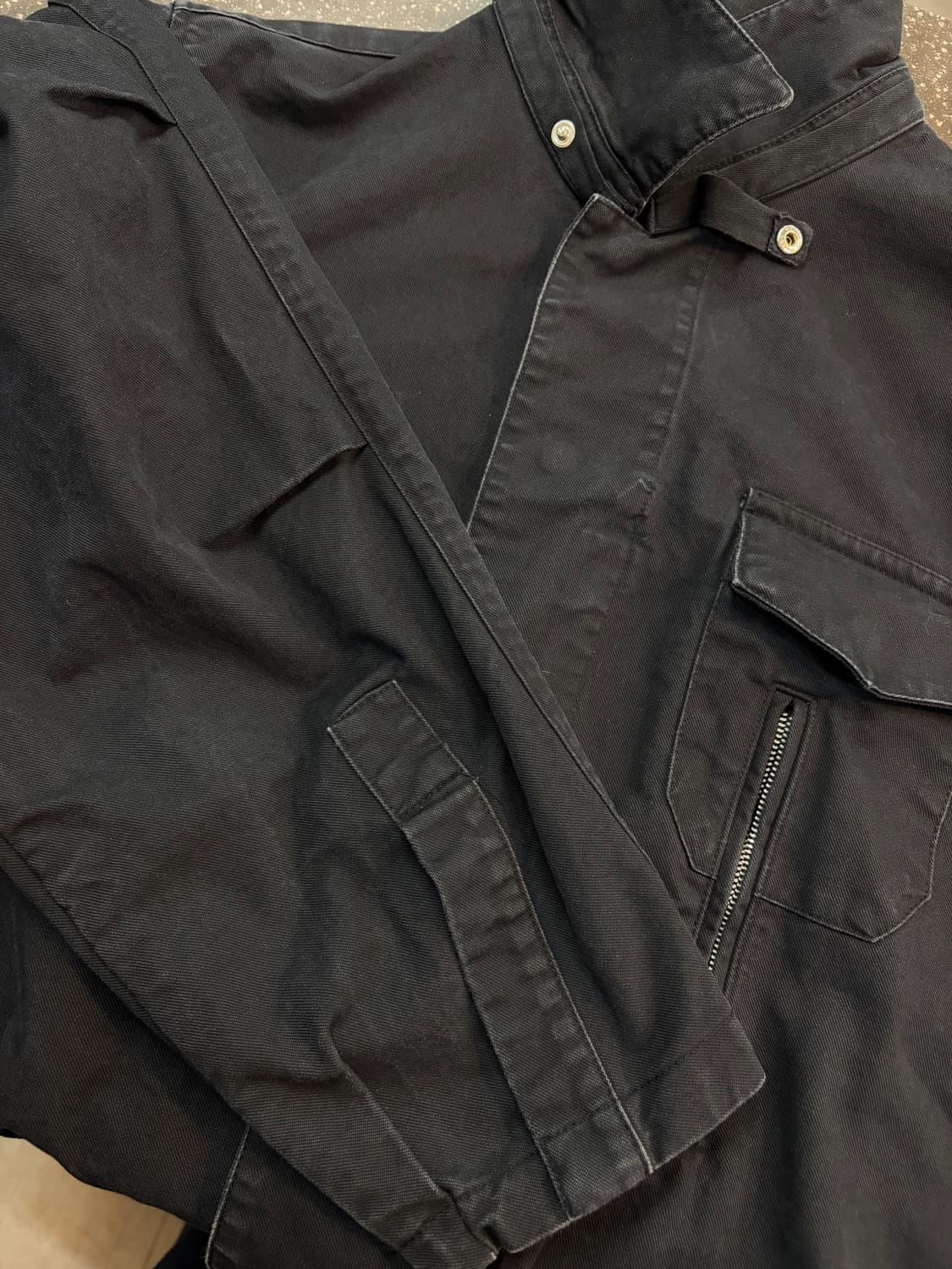 라퍼지스토어 블랙 투웨이 포켓 블루종 면 자켓 상품이미지6