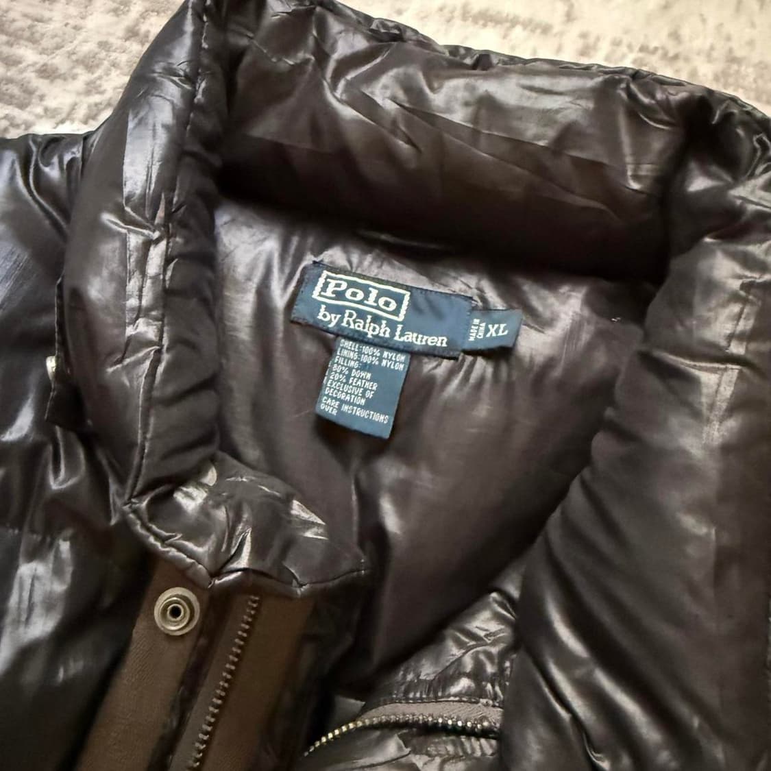 00s 폴로 랄프로렌 오일드 다운 패딩 자켓 블랙 상품이미지5