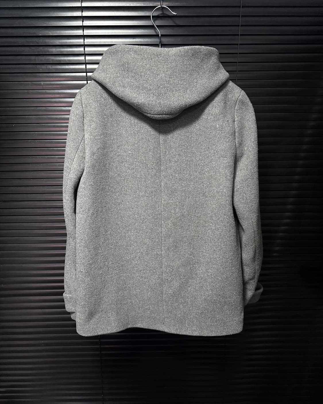 자라 베이직 라인 하이넥 후드 여성 숏 코트 회색 그레이 M 95 케이프 상품이미지5
