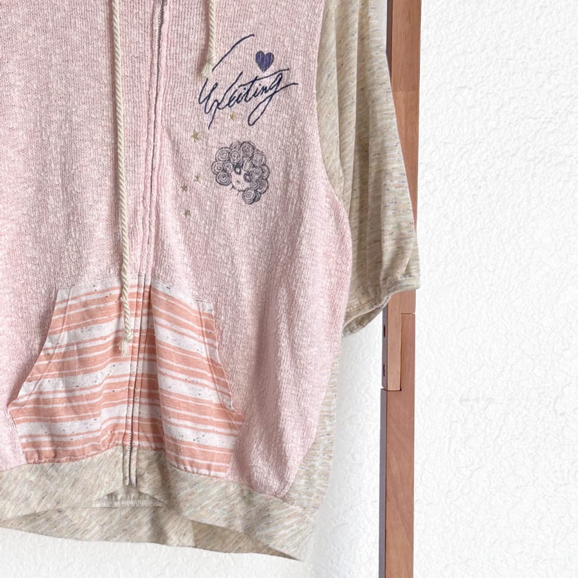 [SCOLAR] 파스텔 믹스 패치워크 후드 집업 상품이미지5