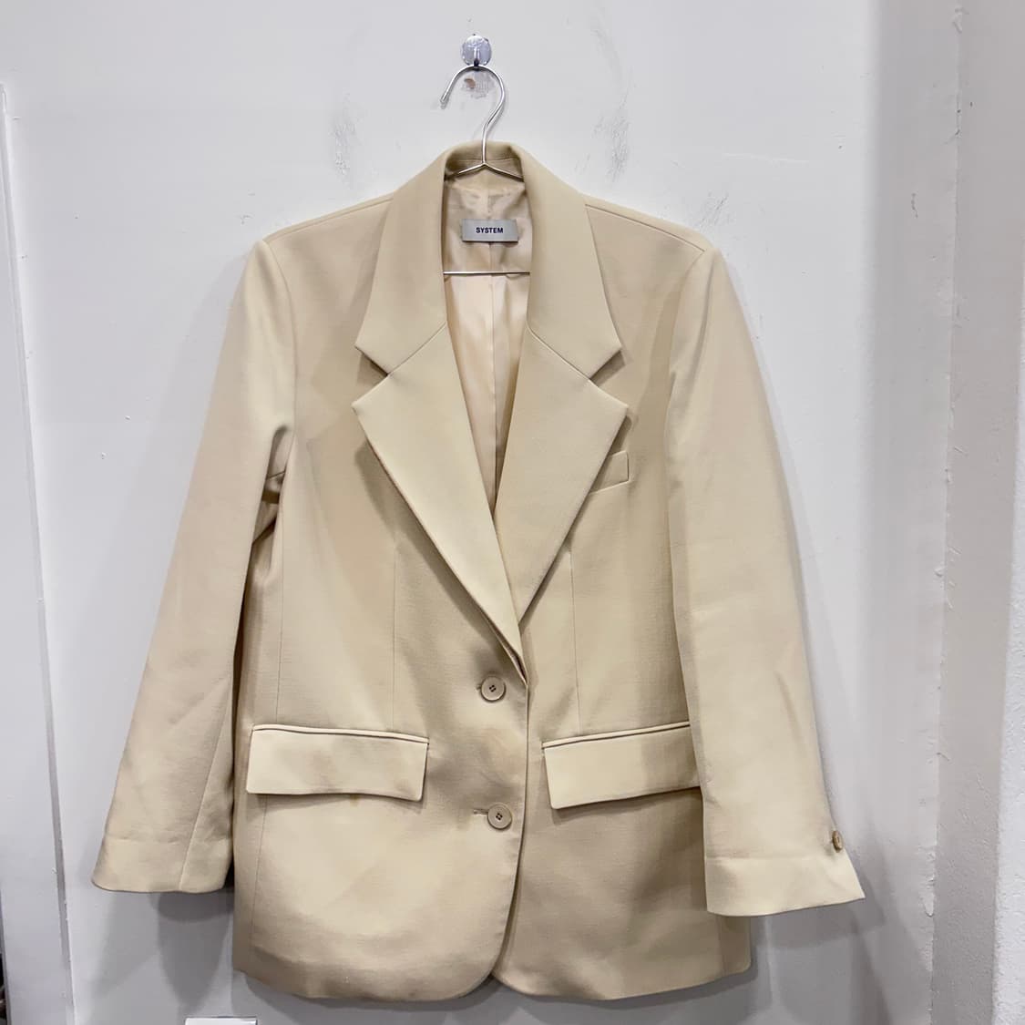 시스템 크림 투버튼 오버핏 투버튼 블레이져 상품이미지2