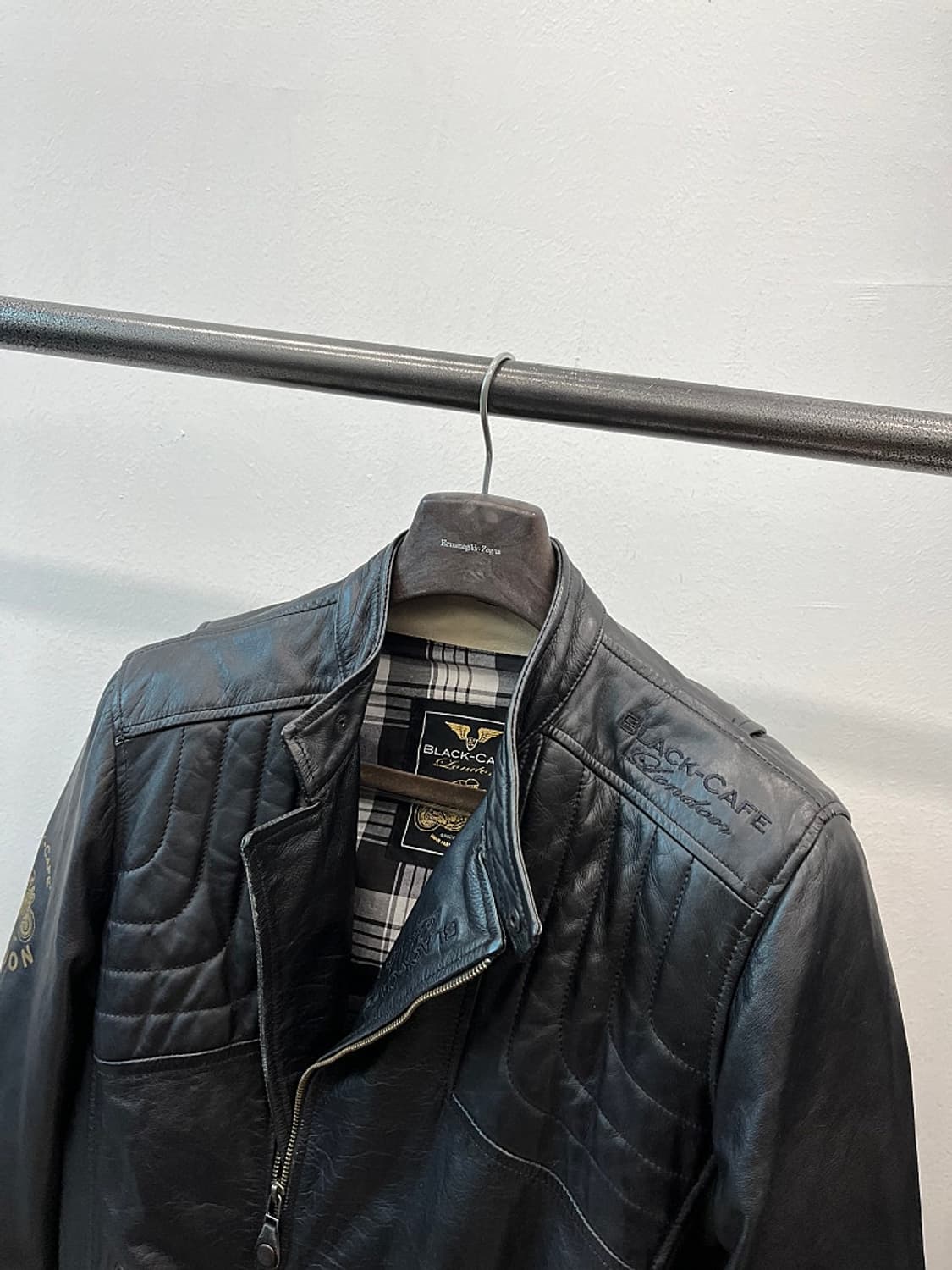 105) 블랙카페 바이커 가죽자켓  상품이미지2