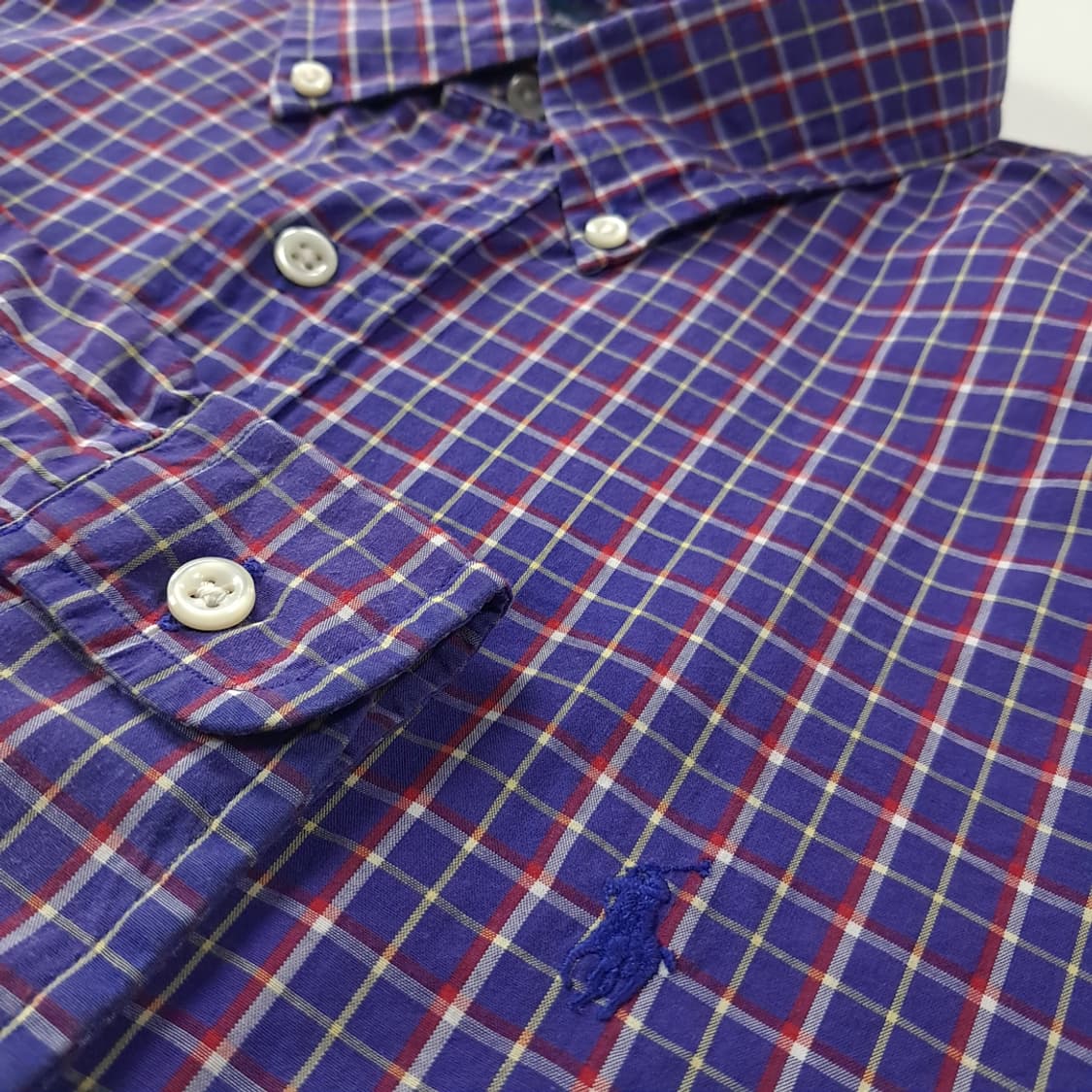 CK160 XL 폴로 90s 퍼플 스몰 타탄체크 셔츠 남방 상품이미지4