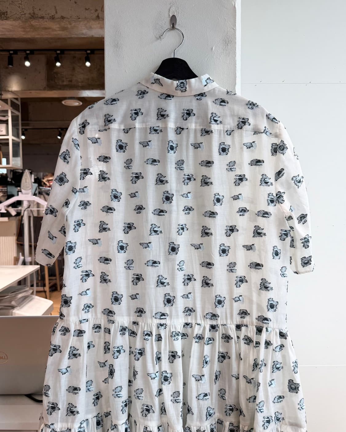 세실리아 반센 화이트블루 프림로즈 슈퍼 플레어 하프버튼 원피스  상품이미지6