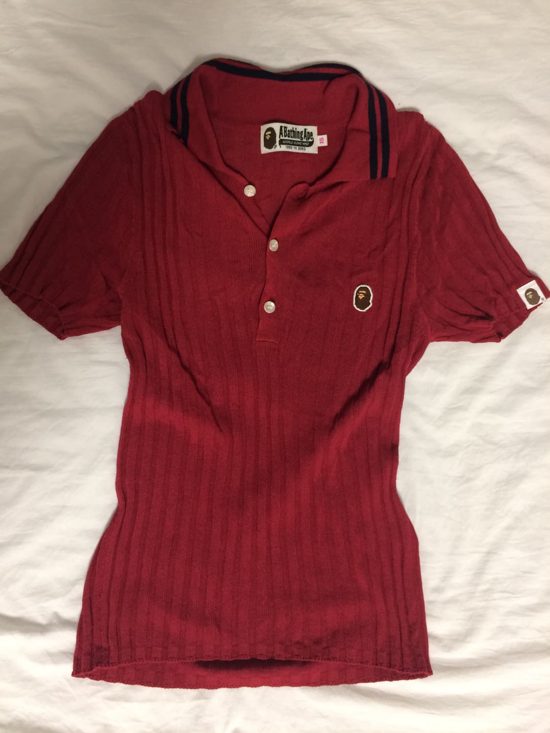 베이프 니트 카라 반팔티 상품이미지1