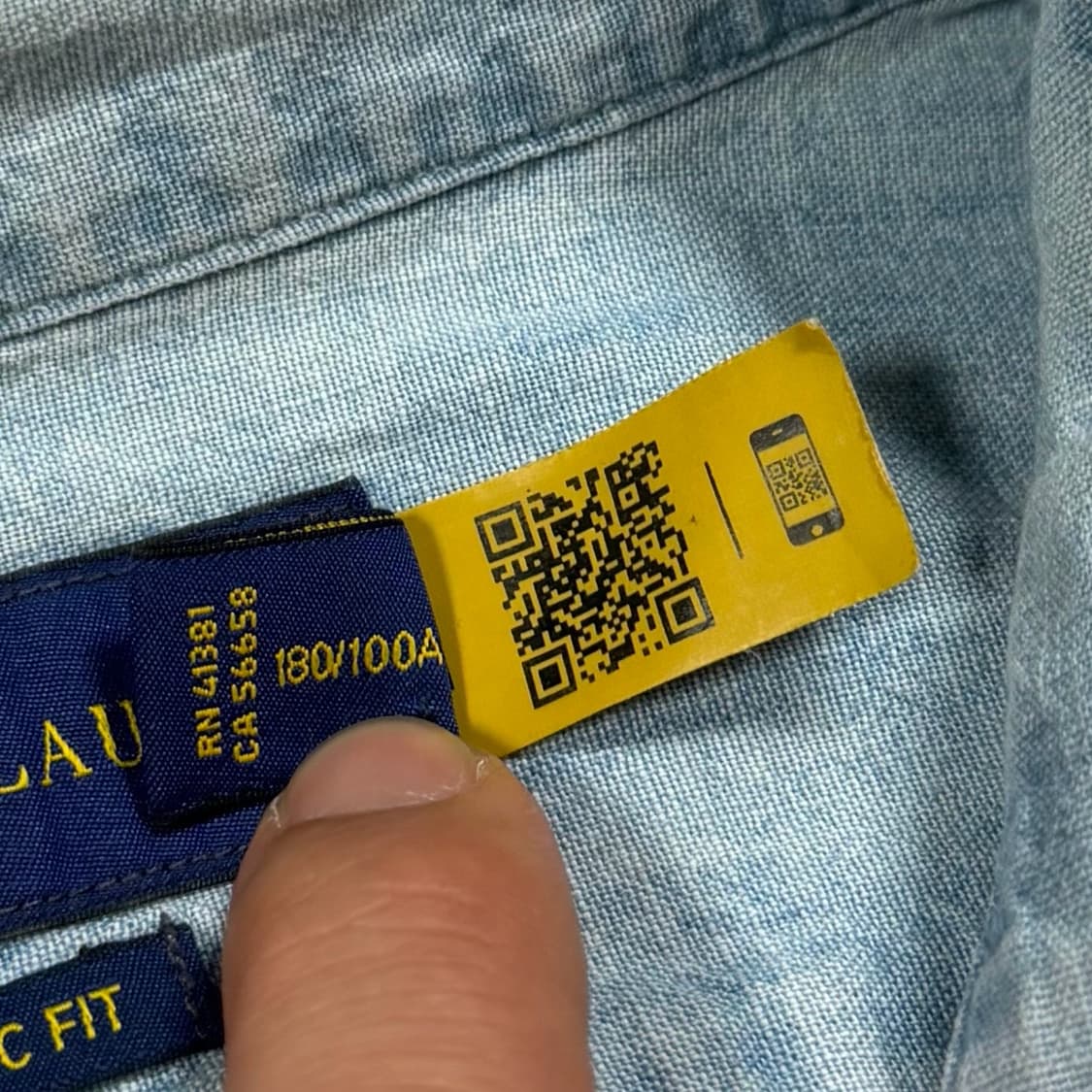 폴로 QR 샴브레이 데님 셔츠 상품이미지4