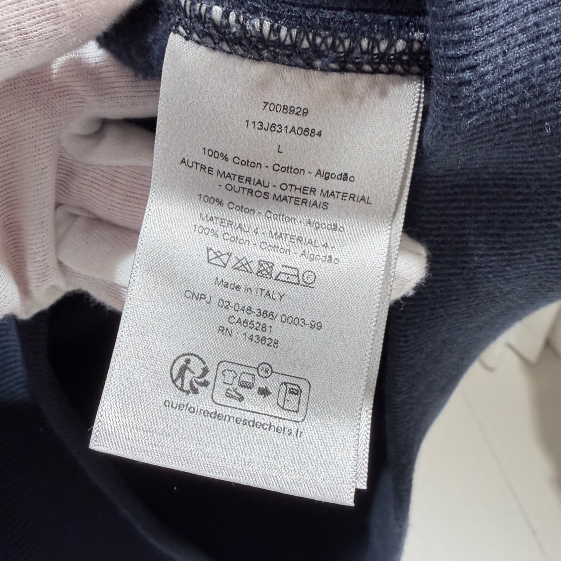 (S+/L) / 디올 오블리크 네이비 후드 티셔츠 상품이미지5