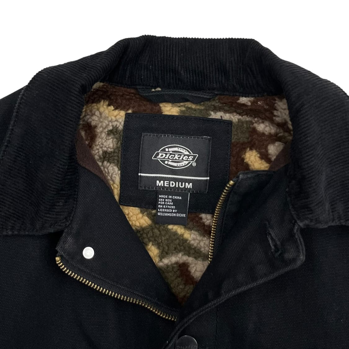 디키즈 포켓로고 카모 뽀글이 블랙 워크자켓 M 상품이미지4
