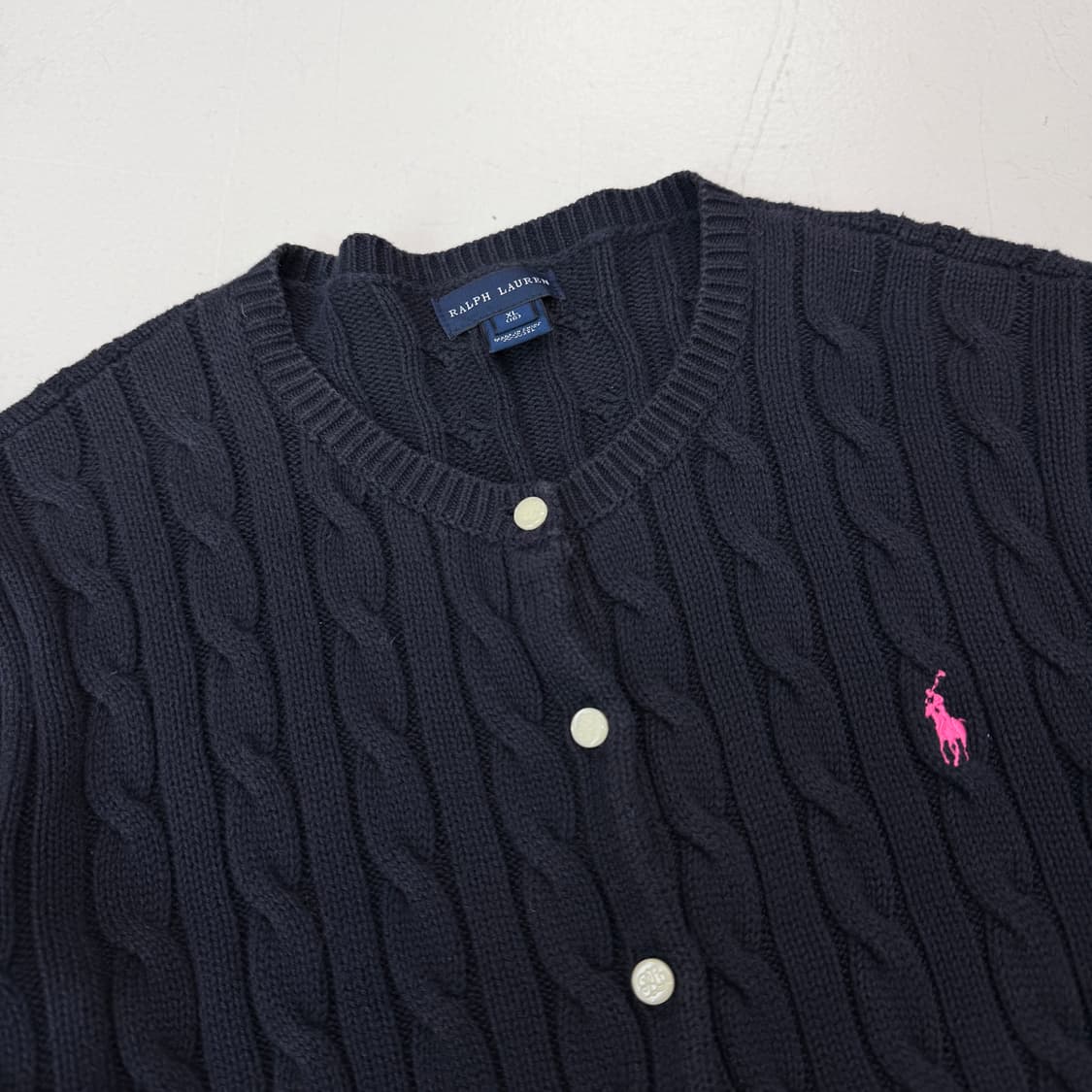 폴로 포니 레이스 꽈배기 니트 가디건 상품이미지3