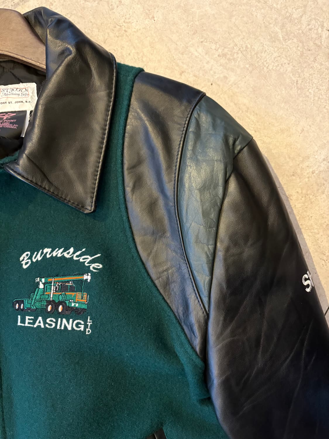 울 가죽 바시티 자켓 상품이미지4