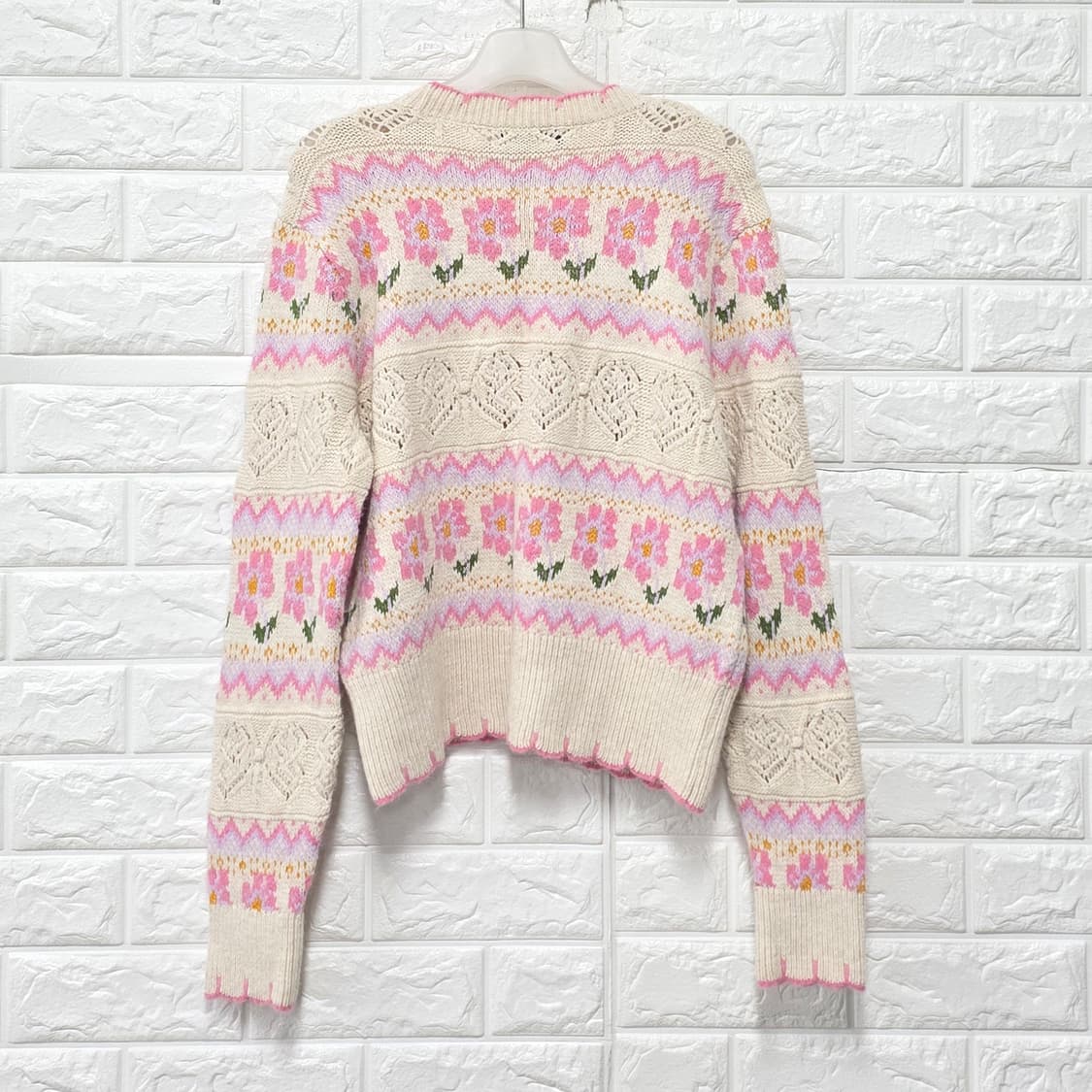 자라 플라워 패턴 니트 가디건 L 새상품 fdk 상품이미지4