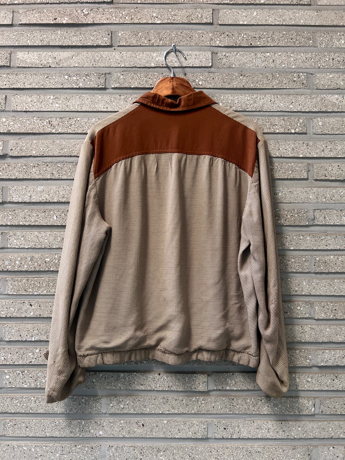 [M]70's Made in USA 브라운 하운드투스체크 드리즐러 자켓 상품이미지6