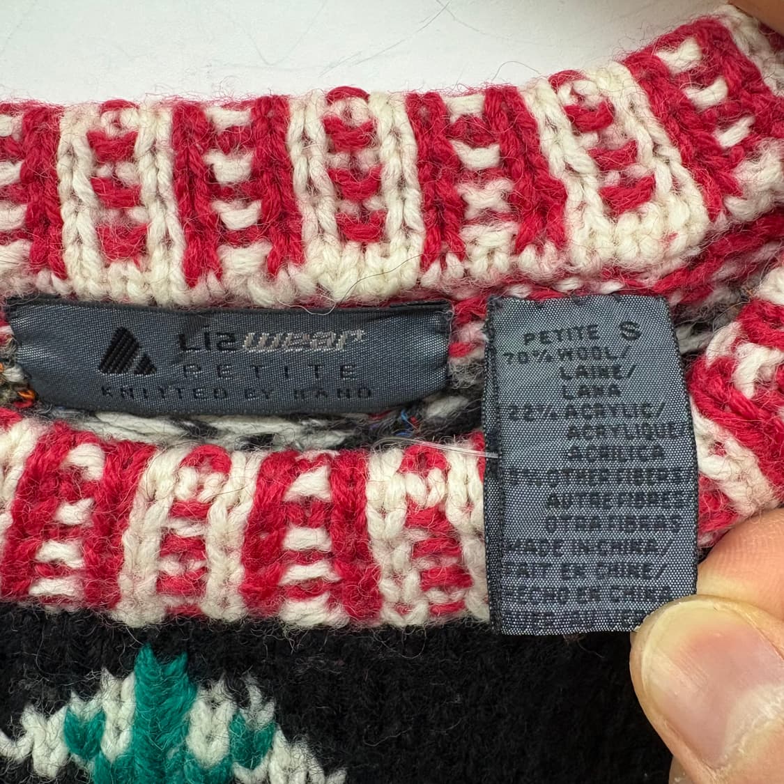 빈티지 패턴 니트 스웨터 여/M 상품이미지3