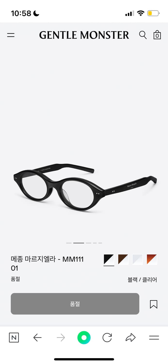 (새상품) 젠틀몬스터 x 마르지엘라 mm111 01 블랙 풀박 상품이미지6