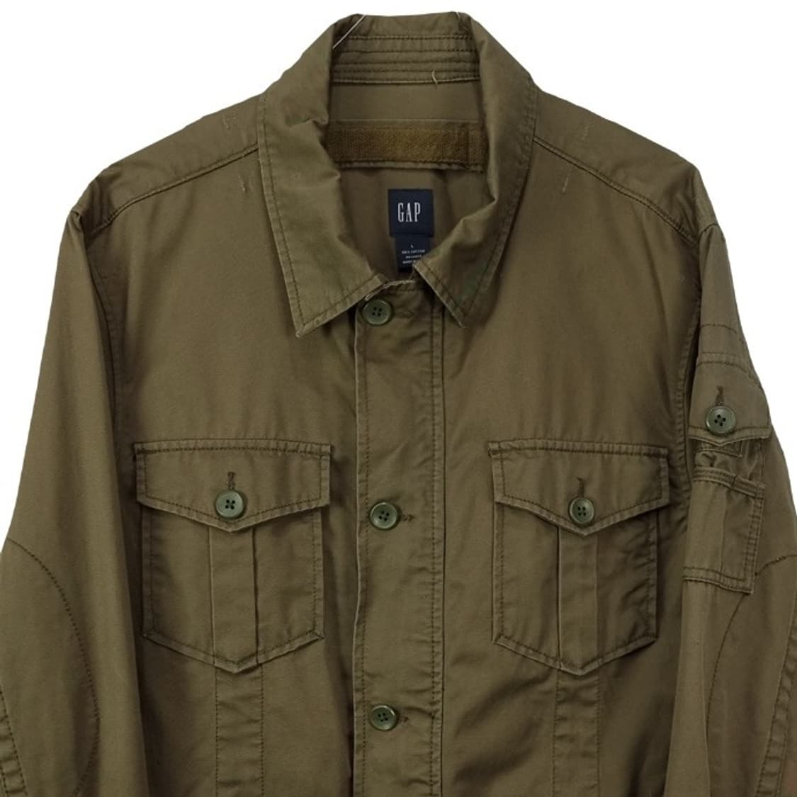[갭] 빈티지 가공 코튼 트러커 자켓 카키 M19858 상품이미지4