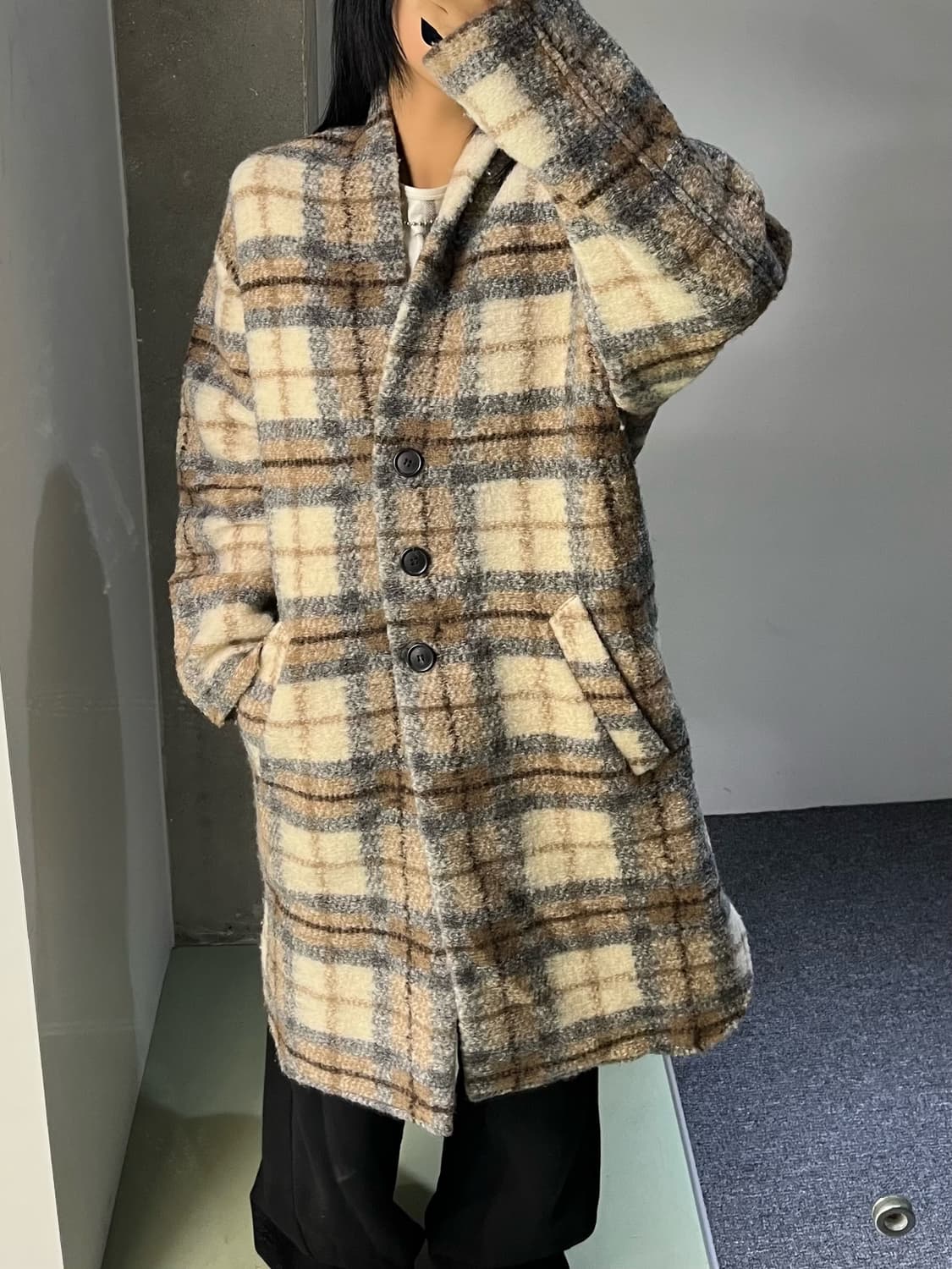 이자벨마랑 가브리엘 체크 울 코트 상품이미지2