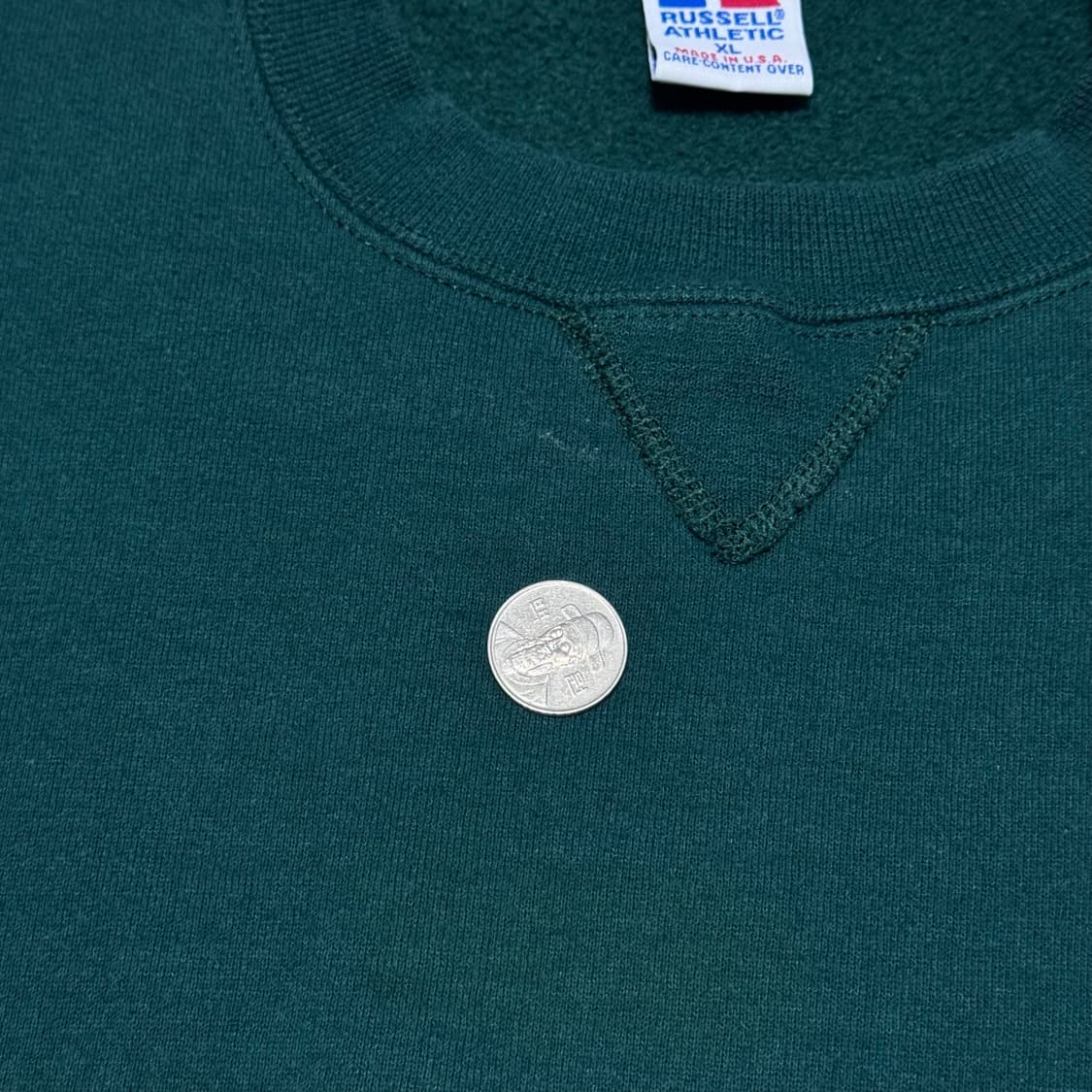 (XL)90s Russell Athletic 러셀 애슬레틱 그린 맨투맨 상품이미지4