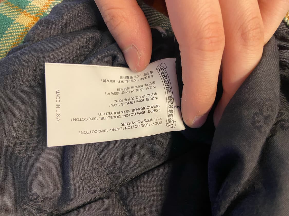 크롬하츠 레터링 체크 누빔셔츠 사이즈 m 상품이미지8