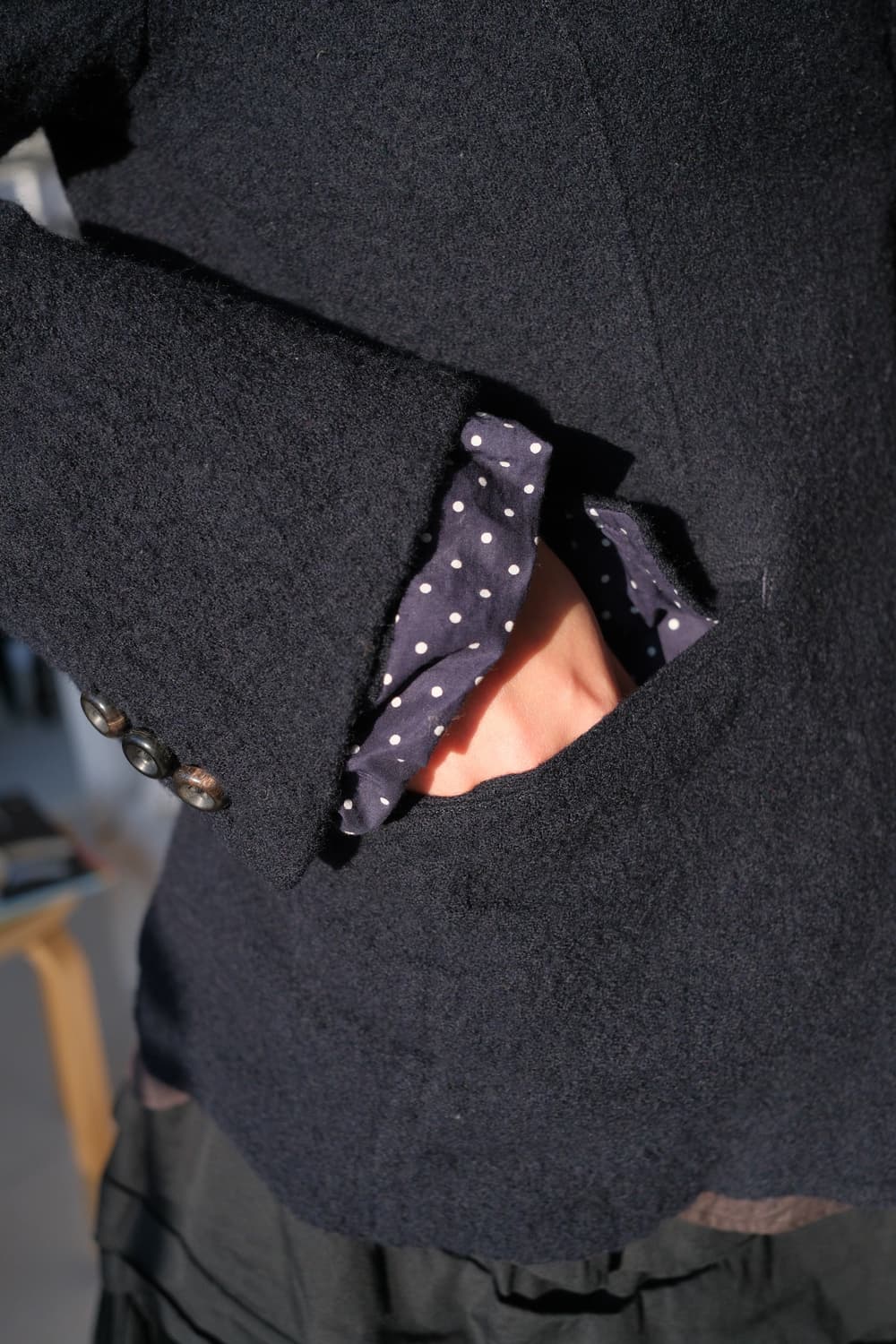 Shurunken wool dot lining wool jacket 상품이미지4