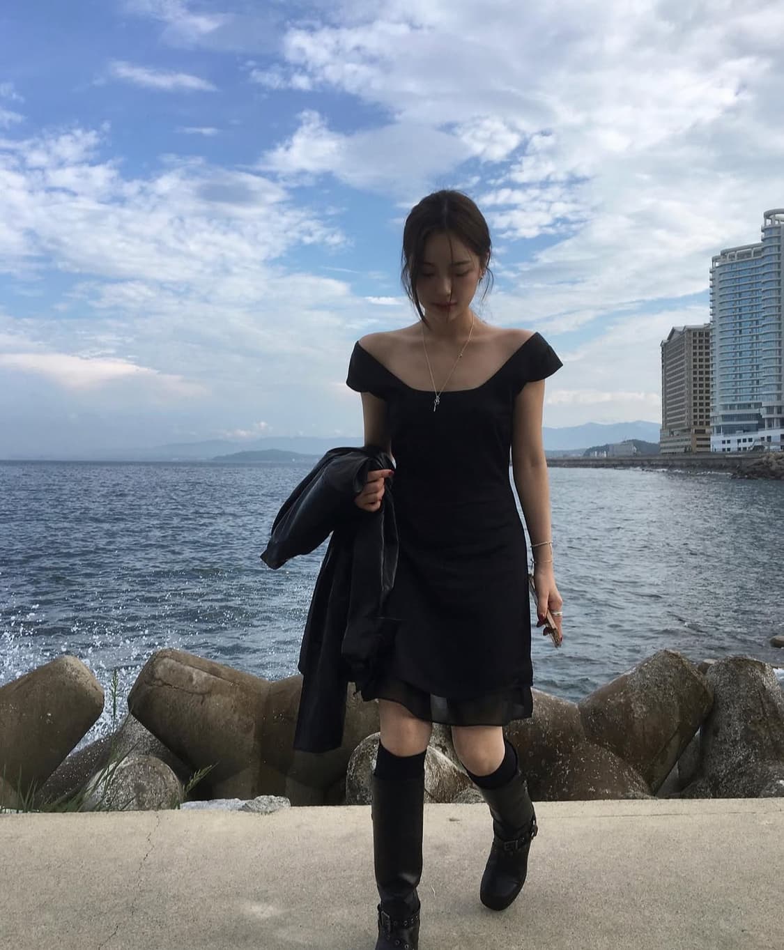 새틴 레이어드 미니 원피스  상품이미지4