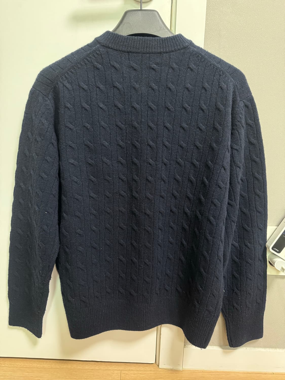 유니온블루 케이블 라운드 크롭 니트 가디건 네이비 m 95 상품이미지3