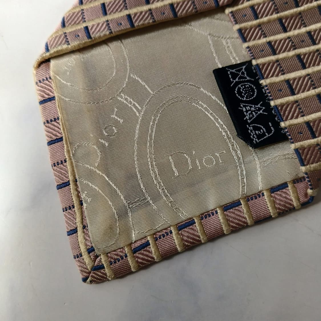 크리스찬 디올 넥타이 체크 스트라이프 패턴 9.3cm A등급 A19856 상품이미지9