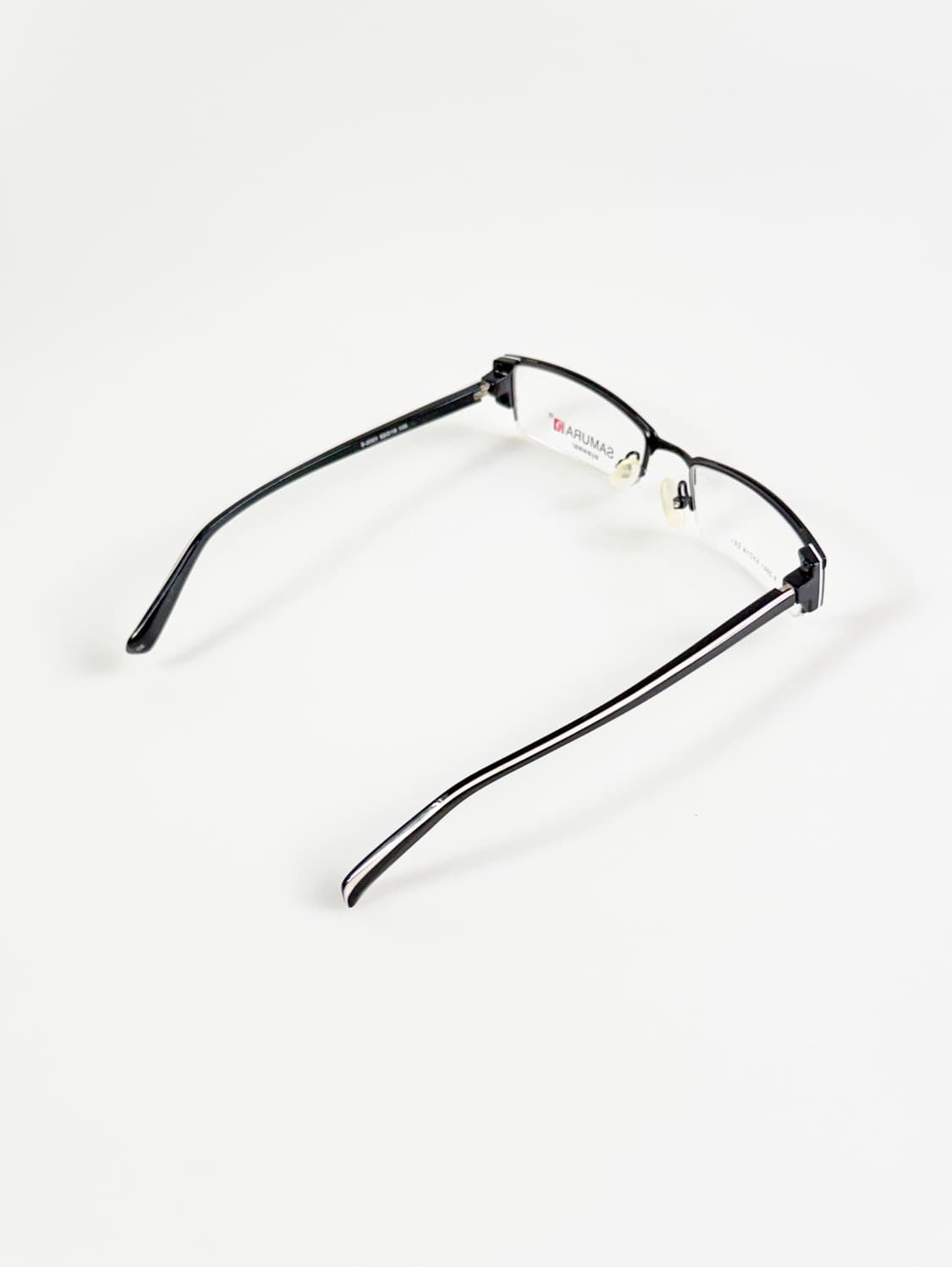 SAMURAI EYEWEAR 블랙 반무테 스퀘어 메탈 빈티지 안경 상품이미지4