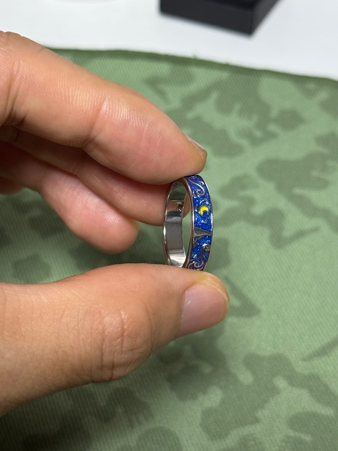 반고흐의 달이 보이는 밤 S925 스틸 반지 19호(내경 19mm) 상품이미지3