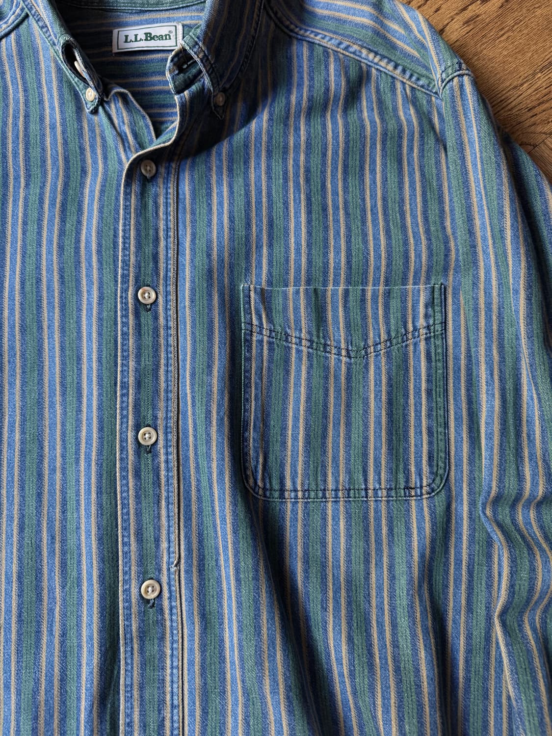 [L]90's 엘엘빈 Made in USA 스트라이프 셔츠 상품이미지3