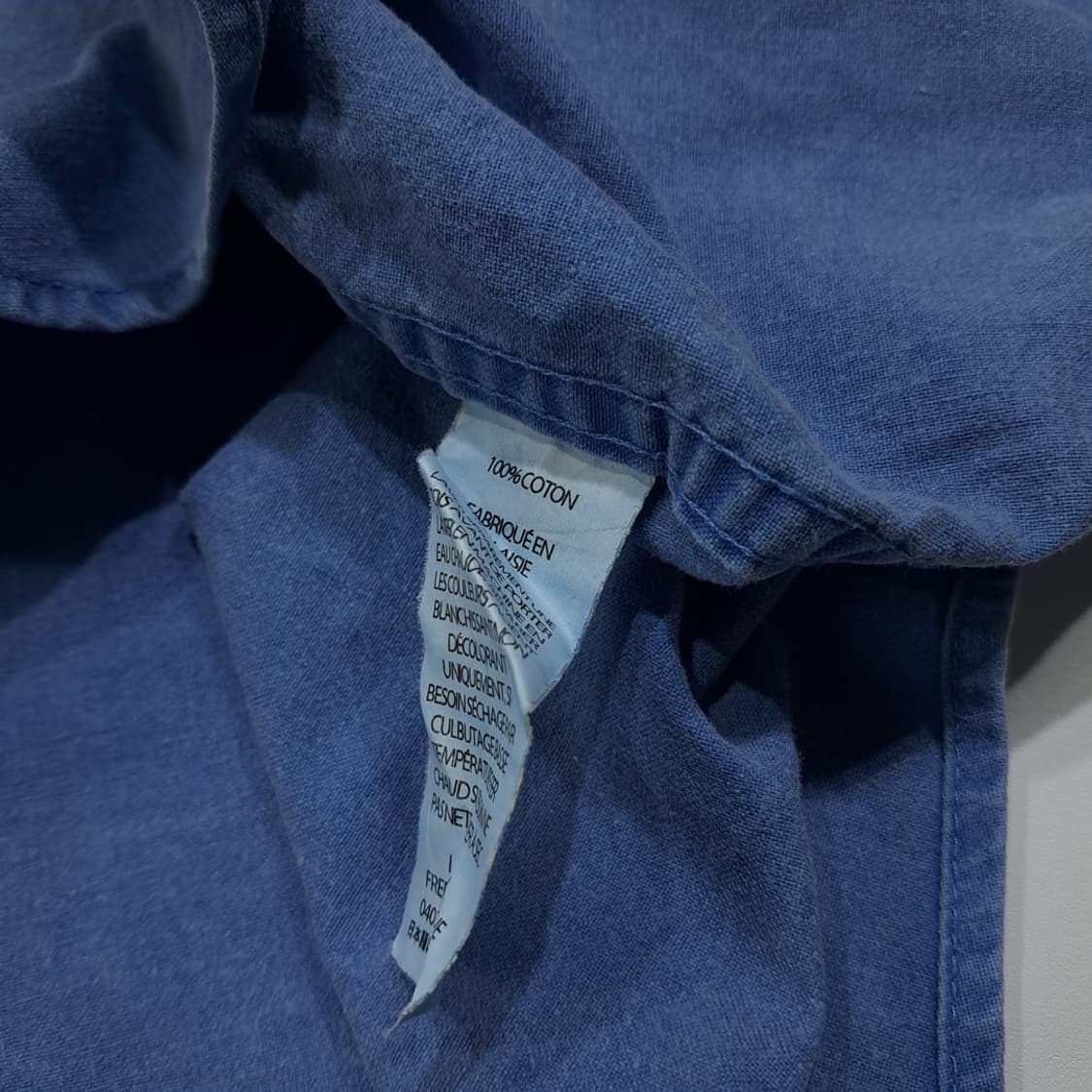 CL589 XL 엘엘빈 90s 말레이시아판 코튼 플랩포켓 워크 셔츠 남 상품이미지5