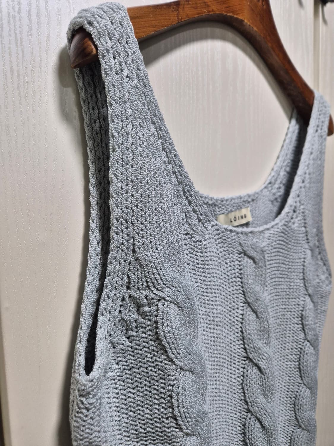 꽈배기 니트 슬리브리스 탑 상품이미지5