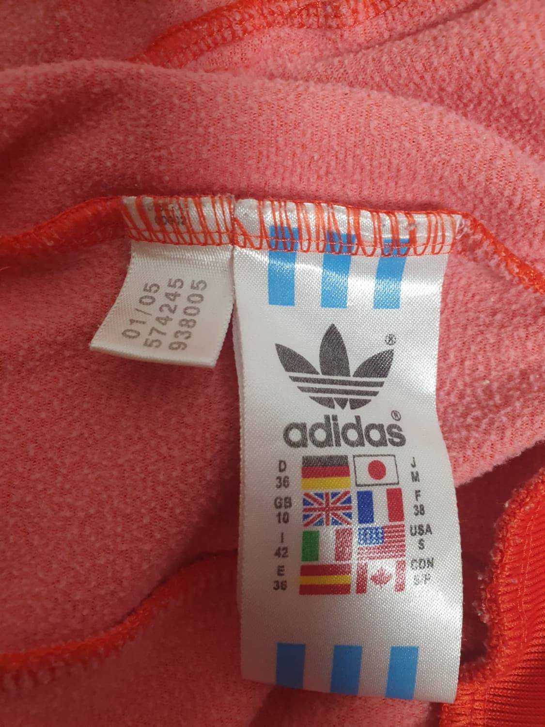 아디다스 트레포일 여성 져지 오렌지 화이트 자켓 S 상품이미지8