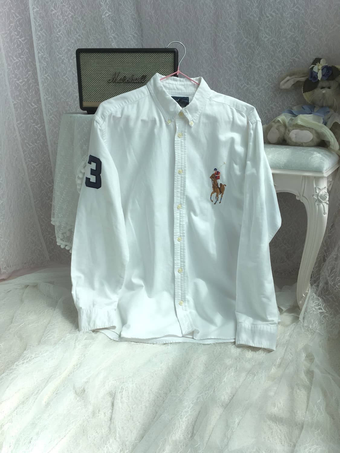 Polo white big pony shirt 상품이미지3