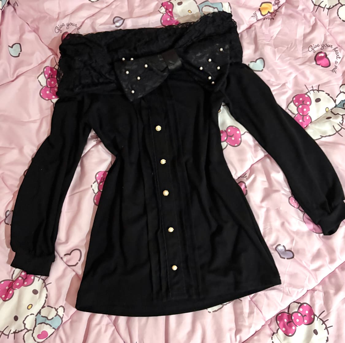 히메갸루 리본 딱붙핏 오프숄더 상품이미지1