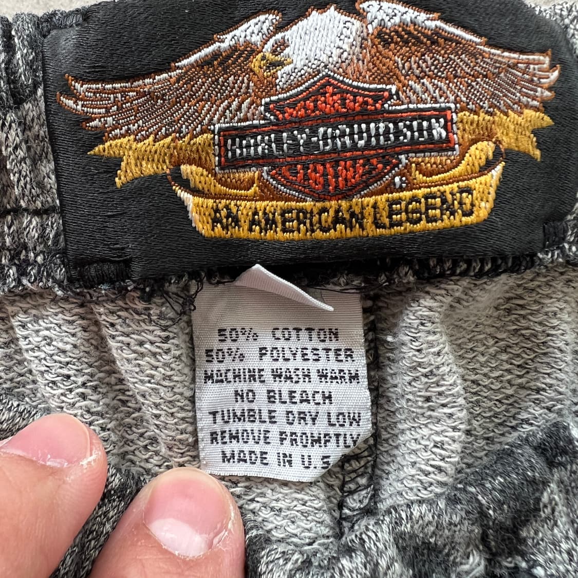 빈티지 90s Harley Davidson 엔진 AOP 스웻팬츠 상품이미지4