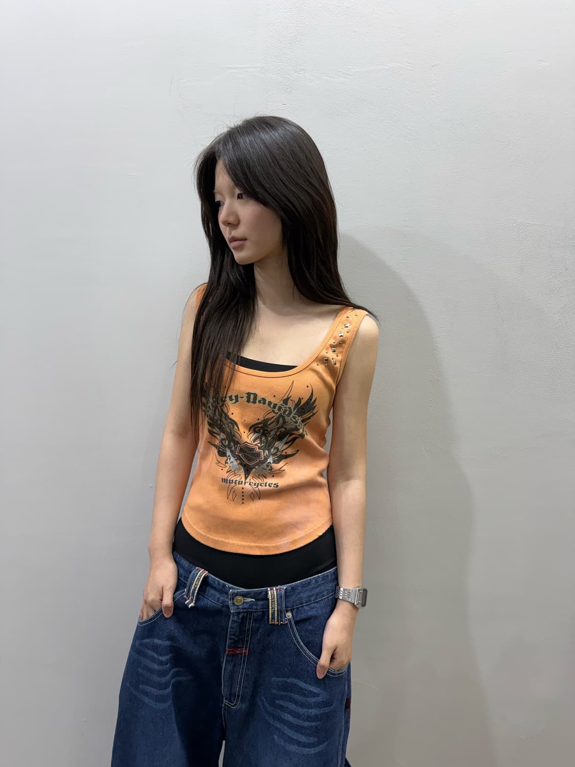 할리데이비슨 오렌지 코튼 슬리브리스 상품이미지4