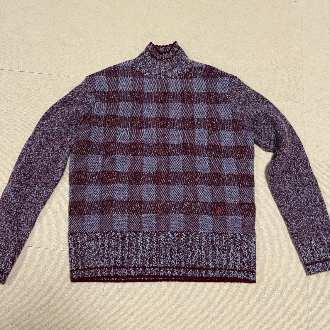 빅토리아베컴 퍼플 체크 백홀 스웨터 (새상품) 상품이미지4