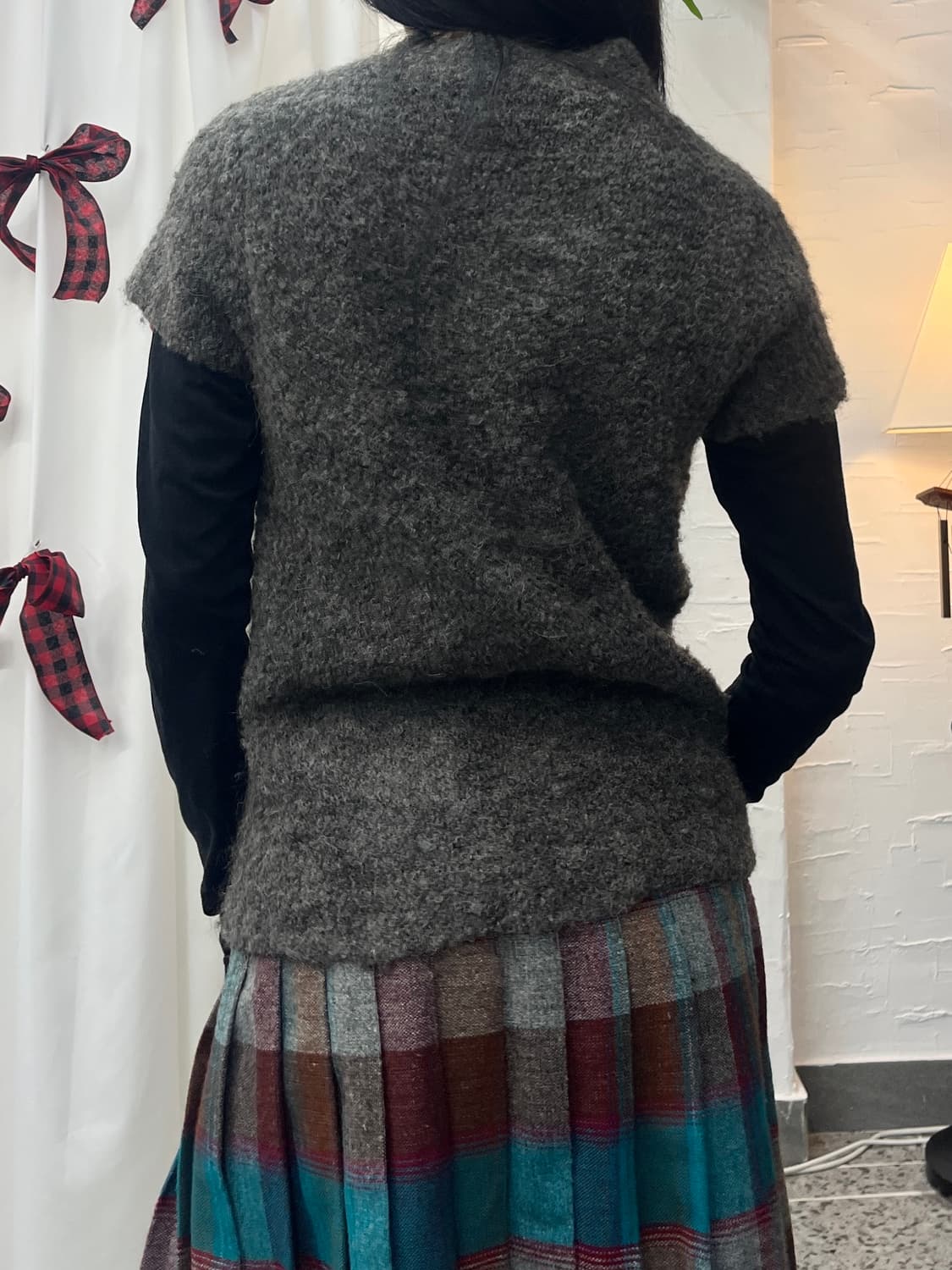 charcoal boucle knit top 상품이미지6