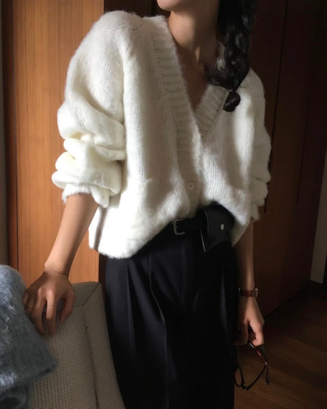 오버테이크 어반 알파카 가디건 아이보리 overtake 상품이미지1