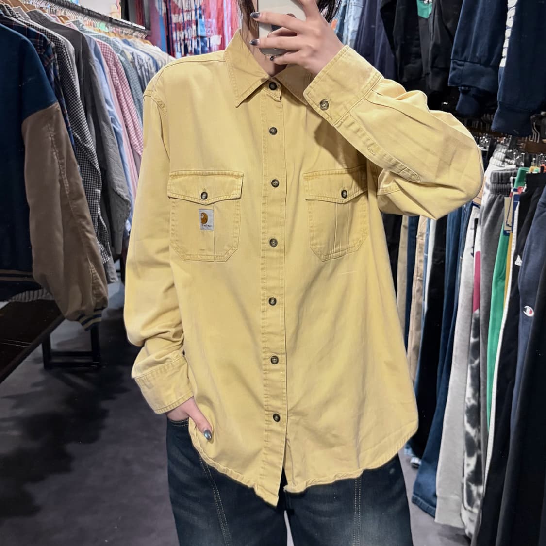 [IM] Carhartt 칼하트 투포켓 워크 셔츠 옐로우 상품이미지3